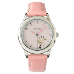 Custom  Name Giraffe Kids  Watch