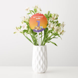 Custom Name Girl 7th Birthday Sports Balls Balloon