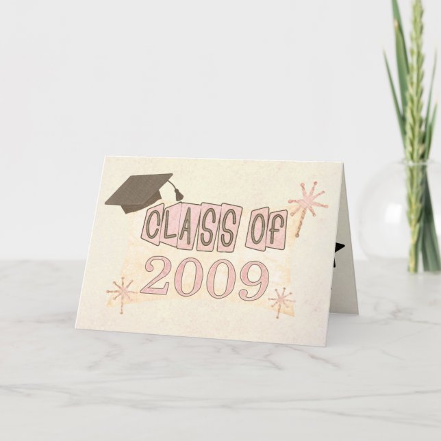 Custom Name Girl's Retro Style Graduation Card (Front)