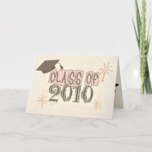 Custom Name Girl's Retro Style Graduation Card