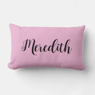 Custom Name Girls Throw Pillow Pink Black Font