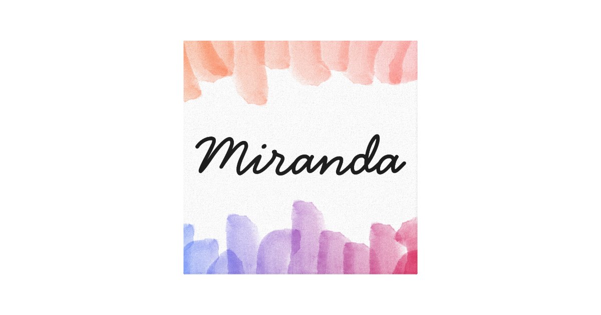 Custom Name Girly Pastel Watercolor Painting Canvas Print Zazzle