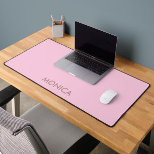 Custom name girly pink desk mat