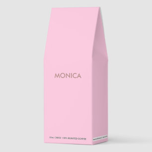 Custom name girly pink roasted coffee