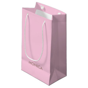 Custom name girly pink small gift bag
