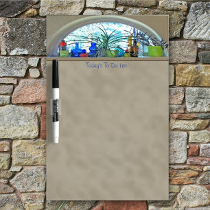 Custom Name Glass Bottles Plants Window Watercolor Dry Erase Board