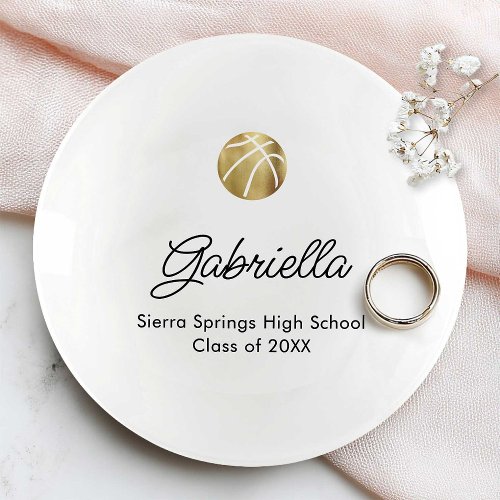 Custom Name Gold Basketball Graduation