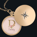 Custom Name Gold Foil Blush Pink Roses Letter D Gold Plated Necklace<br><div class="desc">Custom Name Gold Foil Blush Pink Roses Letter D design presents an elegant floral monogram with shimmering detail—ideal for soft feminine style,  romantic touches,  and personalized name designs. Click 'Personalize' to add your name or a loved one’s.</div>