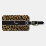Custom Name Gold Glitter Cheetah Print Luggage Tag at Zazzle