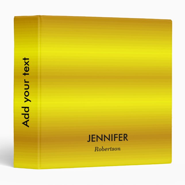Custom name gold gradient 3 ring binder (Front/Spine)