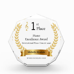 Custom Name Gold Music Concert Musician Award