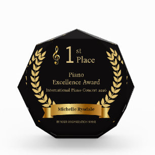 Custom Name Gold Music Concert Musician Award