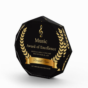 Custom Name Gold Music Excellence Musician Award