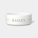 Custom Name Gold Script Simple Minimalist Pet Bowl<br><div class="desc">Custom Name Gold Script Simple Minimalist Pet Bowl. Add your special pet's name. Easy to customize.</div>