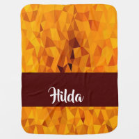 Custom name gold triangles pattern baby blanket