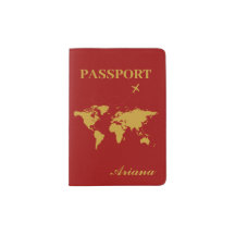 Custom Name Gold World Map - Crimson Red
