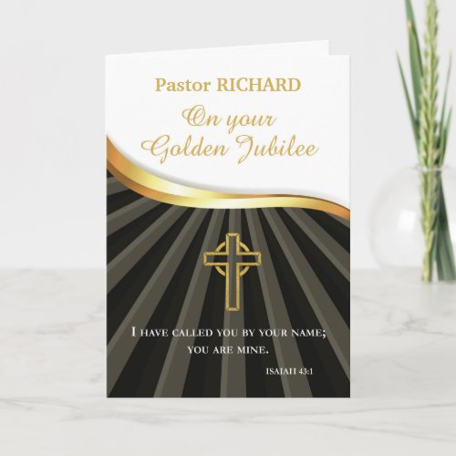 Custom Name Golden Jubilee 50 Year Anniversary Card