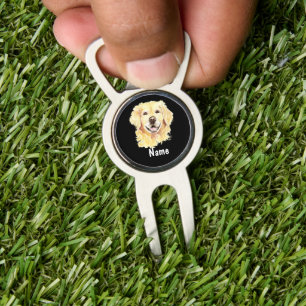 Custom Name Golden Retriever  Dog Pet Animal Divot Tool