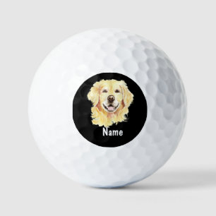 Custom Name Golden Retriever  Dog Pet Animal Golf Balls