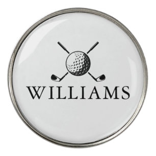 Custom Name Golf Ball And Clubs Marker