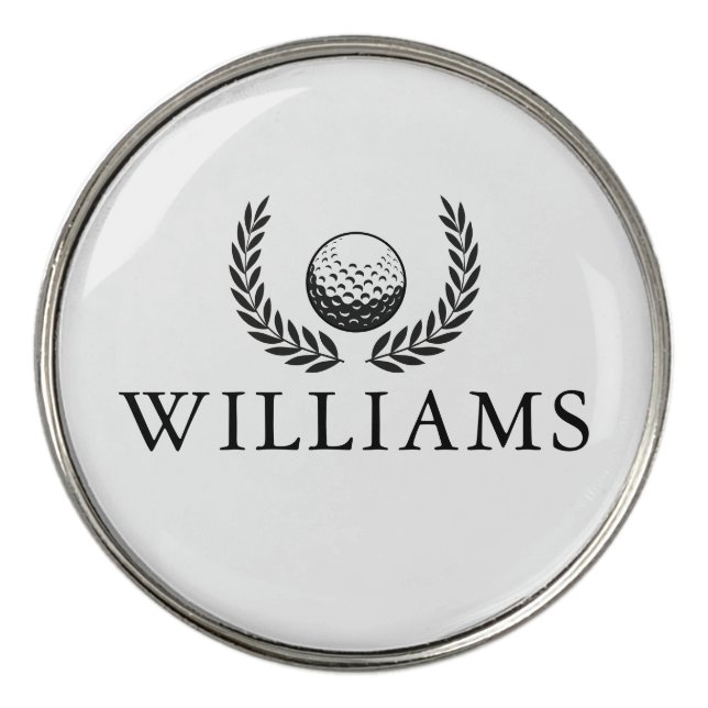 Custom Name Golf Ball And Wreath Marker (Front)
