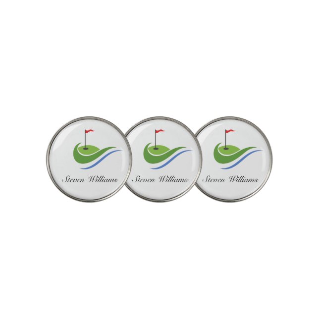Custom Name Golf Ball Markers (3 Up)