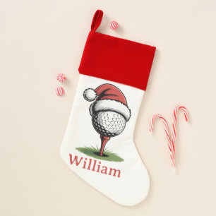 Custom Name Golf Balls Christmas Golf Santa Golfer Stocking