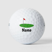 Custom name golf balls with putting green logo