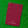 Custom Name Golf Clubs Burgundy Red Golf Towel