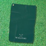 Custom Name Golf Clubs Emerald Green Golf Towel<br><div class="desc">Personalize the name in classic typography to create a unique golf gift and keepsake for any golfer. Designed by Thisisnotme©</div>