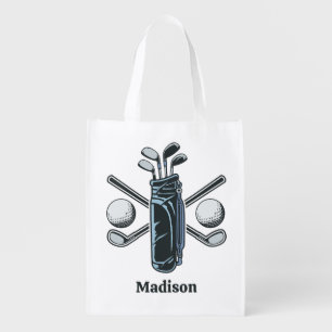 Custom Name Golf Grocery Bag