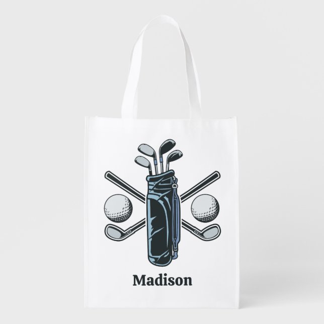 Custom Name Golf Grocery Bag (Front)
