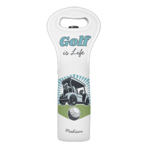 Custom Name Golf is Life Wine Bag
