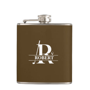 Custom Name Golf Letter Vinyl Wrapped Flask