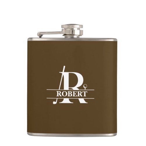 Custom Name Golf Letter Vinyl Wrapped Flask