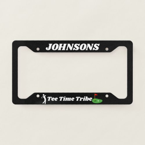 Custom Name Golf License Plate Tee Time Tribe License Plate Frame