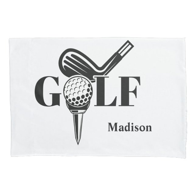 Custom Name Golf Pillow Case (Front)