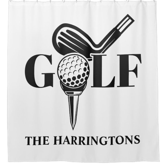 Custom Name Golf Shower Curtain (Front)