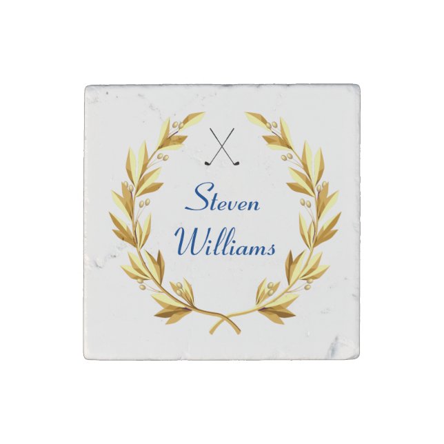 Custom Name Golf Stone Magnet (Front)