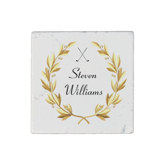 Custom Name Golf Stone Magnet (Front)