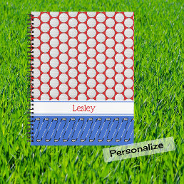 Custom name golf themed pattern notebook