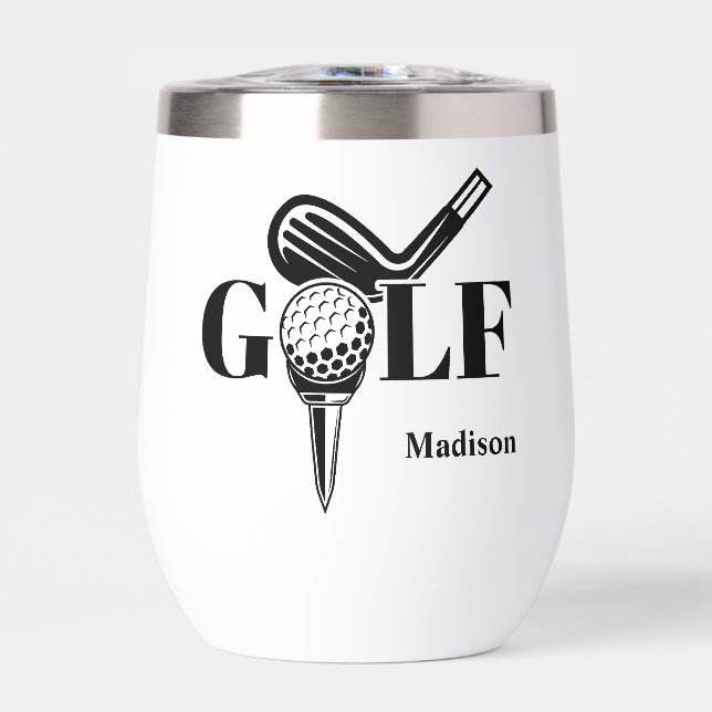 Custom Name Golf Thermal Wine Tumbler (Front)