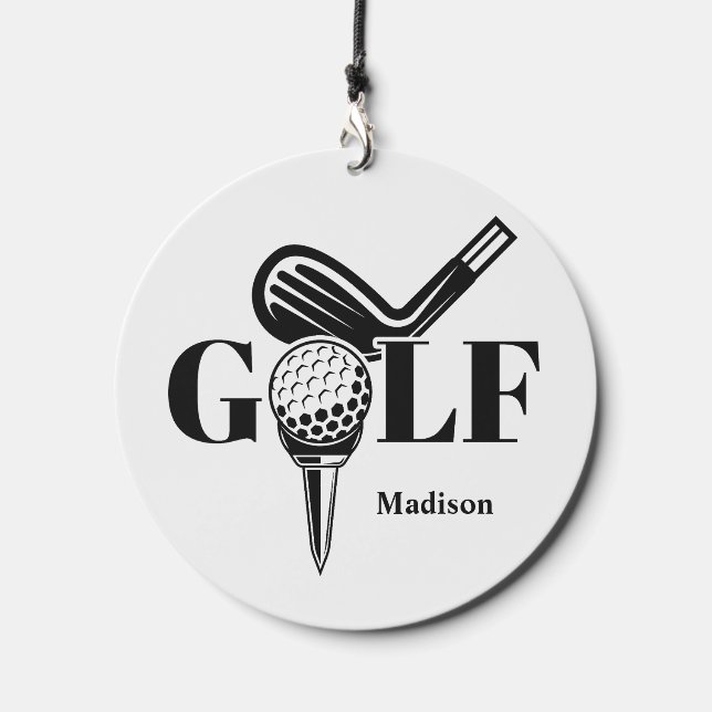 Custom Name Golf Wind Chime (Front)