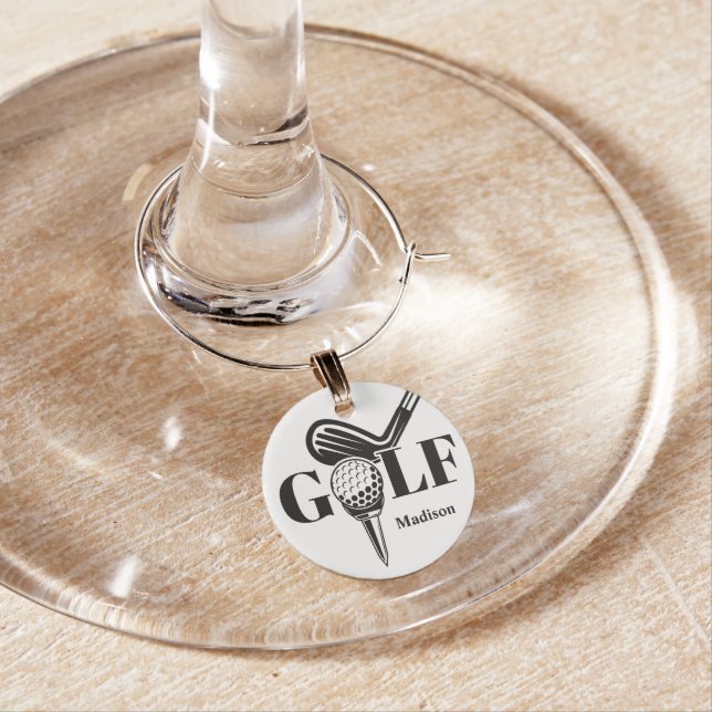 Custom Name Golf Wine Charm (In Situ)