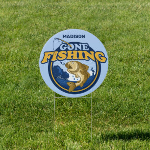 Custom Name Gone Fishing Sign