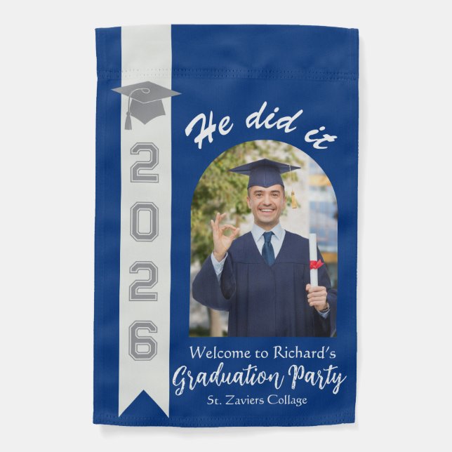 Custom Name Graduation 2026 Celebration Party Garden Flag (Front)