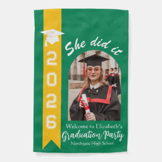 Custom Name Graduation 2026 Celebration Party Garden Flag