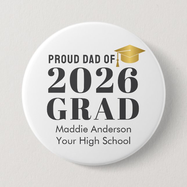 Custom Name Graduation  Button (Front)