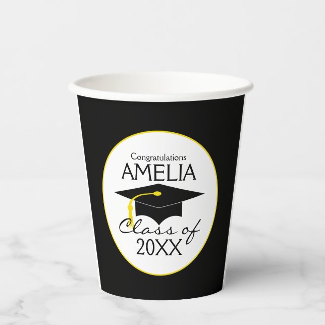 Custom Name Graduation Centerpiece Paper Cups (Front)