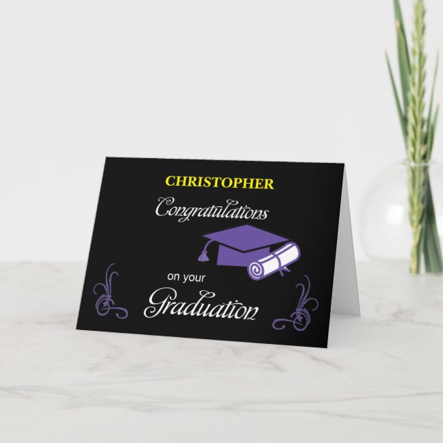 Custom Name Graduation Congratulations Card (Front)